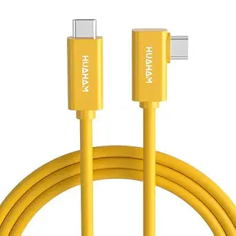 Fiber Optic USB C Tethering Cable 30FT, Right Angle 10Gbps Bidirectional Data Transfer & PD 60W USB 3.2 Gen2 Cable with German SiliconLine Chip for VR/Camera/Computer/Sony/Nikon/Canon/FujiFilm