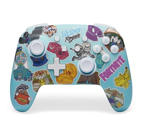 PowerA Enhanced Wireless Controller for Nintendo Switch/Switch 2 / Switch Lite/OLED Model - Fortnite Sticker Mania - Gamepad, game controller, Officially Licensed