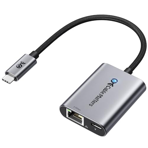 Cable Matters USB C to 2.5Gb Ethernet Adapter with 140W Charging