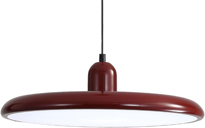 LED Pendant Light 40 cm Modern 36 W with Colour Temperature Dimmable Ceiling Lamp 3000K/4500K/6000K Metal and Acrylic for Dining Room Kitchen Living Room (Red + Red)