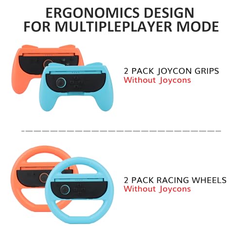 EOVOLA Accessories Kit for Nintendo Switch 2(2025), Bundle Set With Carrying Case& Screen Protector Joy Con Grips &Charger and Steering Wheels.