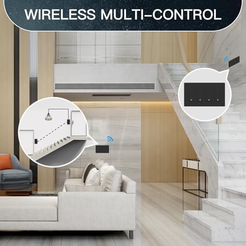 MOES Star Ring WiFi Smart Light Switch, Alexa Google No Hub, 4 Gang Black