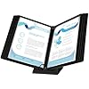 10-Pocket Desk Reference Organizer with Sturdy Metal Base, Flip Desktop Display System for Desk or Wall Mount, 10 Double-Sided Panels to Hold 20 Sheets Letter Size Document for Business Office