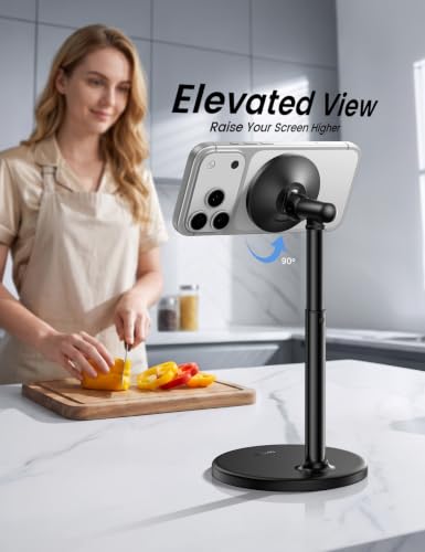 Lamicall Magnetic Phone Stand for Desk, Height Adjustable Holder for iPhone