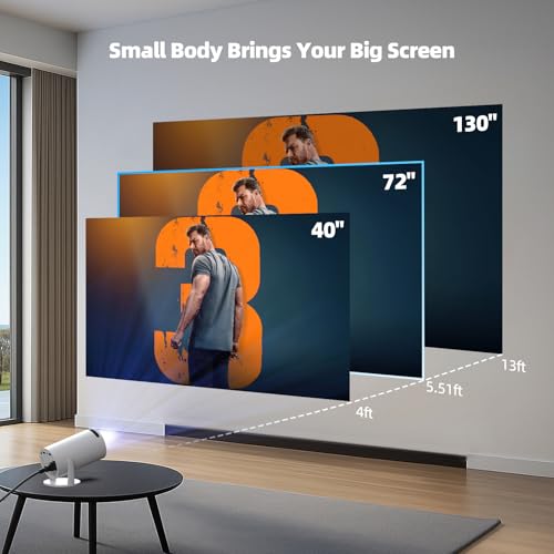 Mini Projector with WiFi 6 & Bluetooth,Auto Keystone,4K Supported