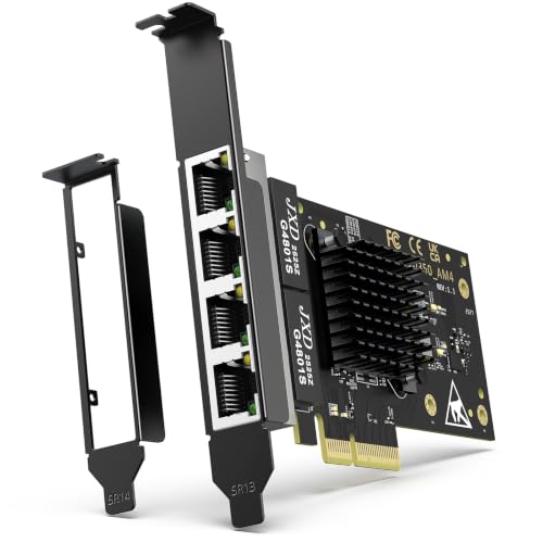 4 Port Gigabit PCIe RJ45 Network Card with Intel I350-T4 Controller
