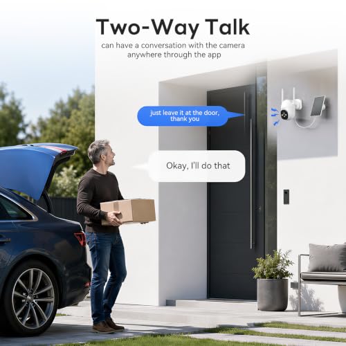 2K Solar Security Cameras Wireless Outdoor, WiFi Cameras for Home Security