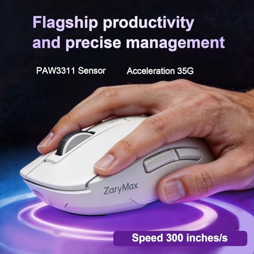 NEO V2 Bluetooth Gaming Mouse, Tri-Mode, 55g, 12000DPI RGB, White - Image 4