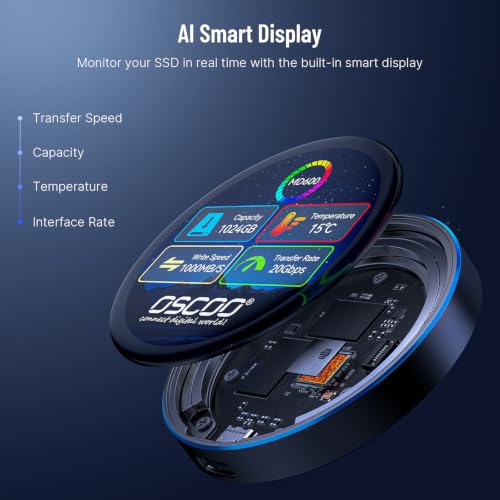 1TB Touchscreen Encrypted External SSD Hard Drive, Up to 2000MB/s - Image 5