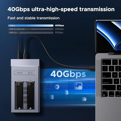 UGREEN 40Gbps Dual-Bay M.2 NVMe SSD Cloner with Software Raid