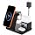 Wireless Charger for iPhone, 6in1 Fast Phone Charger Stand Dock Alarm Clock Night Light, Wireless Charging Station for Apple Watch, for Airpods 3/2/Pro, for iPhone 17/1615/14/13/12/11/Pro/Max (Black)