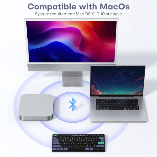 OMOTON Wireless Keyboard for Mac, Bluetooth Stable, No Numpad, Travel Size