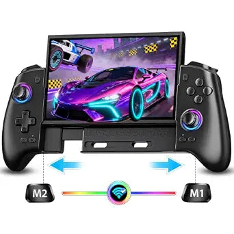 Wireless Switch Controller for Nintendo Switch, Switch OLED, Switch 2 Console, Rechargeable Pro Controller with LED Lighting, Turbo, Motion Control, Stretchable Switch Handheld Joypad, Ergonomic Grip