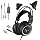 SOMIC Stereo Gaming Headset with Mic for PS4, PS5, Xbox One, PC, Mobile Phone, 3.5MM Sound Detachable Cat Ear Headphones Lightweight Self-Adjusting Over Ear Office Headphones G951S Black