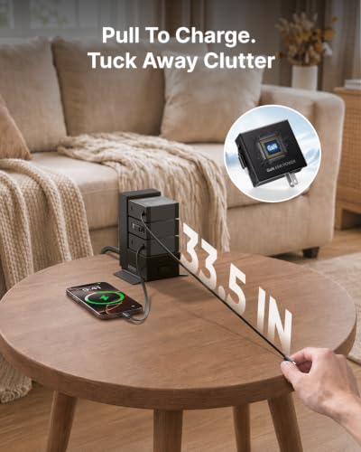 Gitryin Tower Charging Station for Nightstand, 120W Retractable Charger