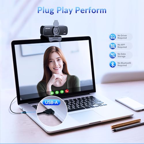 4K Webcam Dual Pack with Sony Sensor – Auto Focus, Privacy Cover, Dual Mics – USB Plug & Play, Ultra HD for Streaming, Zoom, Teams, Online Teaching & Video Calls