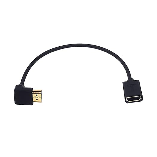 MysRuida 1ft HDMI 2.1 Extension Cable, 8K@60Hz/4K@120Hz, 48Gbps Bandwidth, 3D Vision, Supports HDR10 4:4:4, HDCP 2.2/2.3, Dolby and Dynamic HDR, Down Angle Extender Cord for PS5/PS4 Xbox HDTV Switch