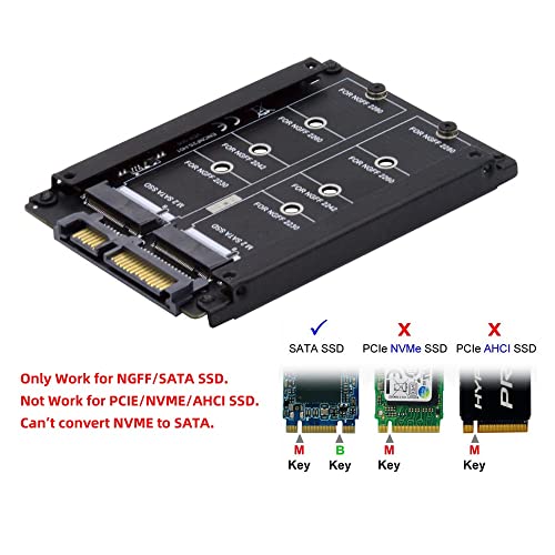 cablecc Dual NGFF B+M Key M.2 SSD Card JOBD Raid0 Span Bridge to 2.5inch SATA Combo HDD Disk Drive Enclosure