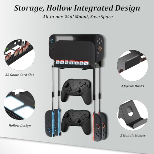 LEPEYMDA Wall Mount for Switch 2/1/OLED, Accessory Storage Organizer Shelf