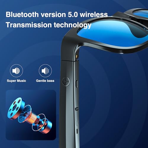 GS01 Smart Bluetooth Sunglasses, Audio Sunglasses With Speaker, UV400 Polarized lens, Open Ear Music, Touch Control
