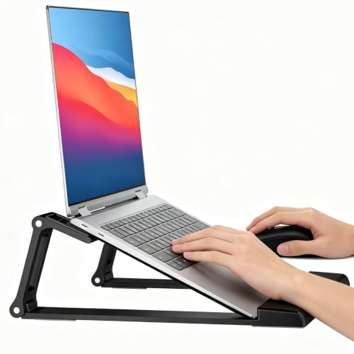 Laptop Stand for Desk ABS+Metal Portable Computer Riser Notebook Holder Printer Stand Office Desk Accessories Compatible with MacBook Air, Pro, Dell, HP, Lenovo and All 10-17" Laptops