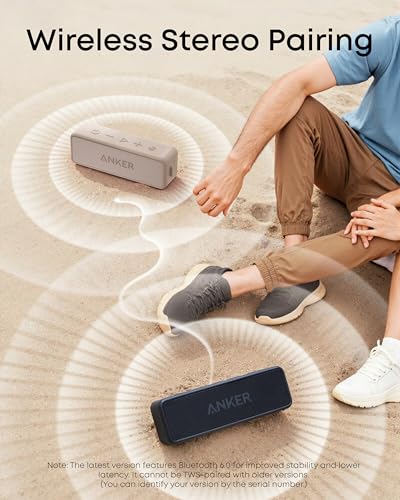Anker soundcore 2 Portable Bluetooth Speaker, 24-Hour Playtime, IPX7