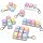 6 Pcs Keyboard Fidget Toy, Fidget Clicker Fidget, Keyboard Keychain Decompression Toys,Keychain for Stress Relief (Macaron Colors)