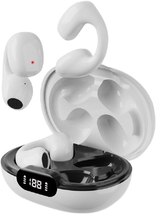 Wireless Earbuds,Wireless Ear Clip Bone Conduction Headphones,Open Sport Bone Earbuds,Bluetooth 5.3 Bone Conduction Head,Running Workout Painless Wearing Earring Earphone,for iOS Android Samsung