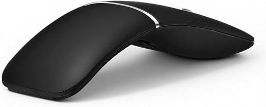 Wireless Mouse Bendable – Rotating Design, Tri-Mode (BT 5.0/4.0 + 2.4GHz),arc Rechargeable Travel Wireless Mouse for Microsoft Laptop PC Tablet Black