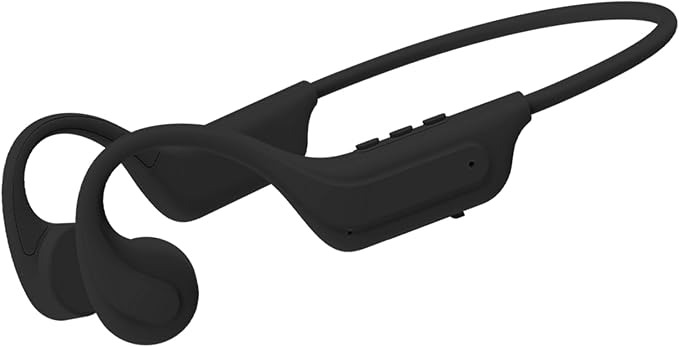 Bone Conduction Open Ear Headphones Bluetooth 6.0-10H Playtime Wireless Headset with Mic,IP65 Sweatproof Sport Earphones for Workout,Hiking,Running - Black