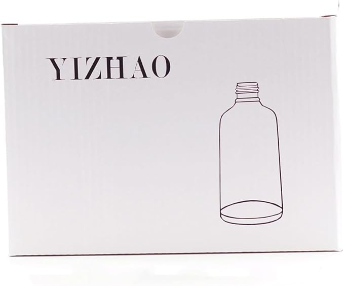 YIZHAO Clear Glass Spray Bottles 2oz, with Small Fine Mist Spray, Metal Cap, Refillable for Essential Oil,Travel,Cleaning,Perfume,Aromatherapy,Makeup – 12 Pcs