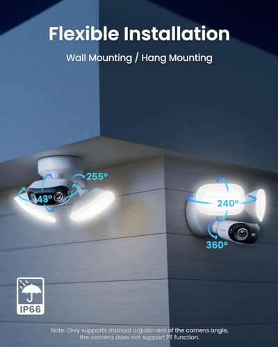 REOLINK PoE Security Camera Elite Pro Floodlight PoE, 16MP Dual Lens, 180°