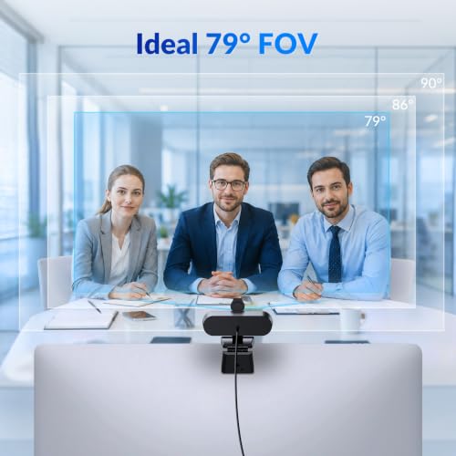 4K Webcam for PC - Ultra 4K HD , PDAF & CDAF Autofocus, 79°FOV, Dual Mics