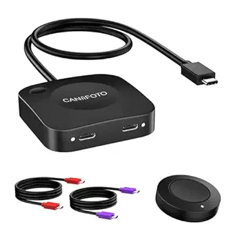 Caniifoto 20Gbps USB C Switch for 2 Computers, USBC Switcher,2 USB-C Cables