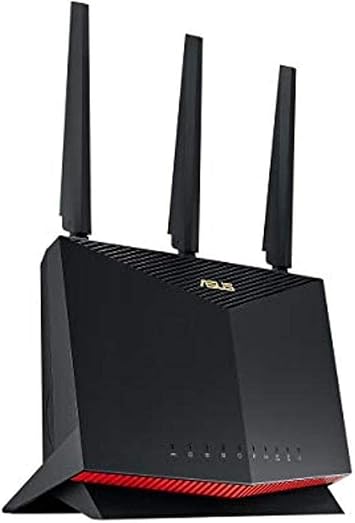 ASUS RT-AX86S (AX5700) Dual Band WiFi 6 Extendable Gaming Router, Gaming Port, Mobile Game Mode, Port Forwarding, Subscription-Free Network Security, Instant Guard, VPN, AiMesh Compatible, Smart Home