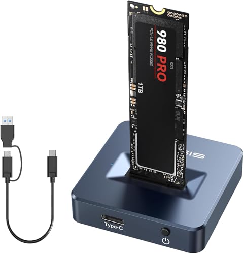 ACASIS 10Gbps M.2 NVMe & SATA SSD to USB Docking Station, NVMe Reader Gray