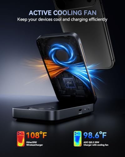AOC GW300 25W Qi2.2-Certified 3-in-1 Foldable Wirele | Wireless Charge - Image 6