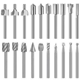 shengbenhao Wood Carving Bits Engraving Router Bit 20pcs