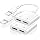 [Apple MFi Certified] 2PACK iPhone Lightning to 2 Lightning Adapter, Dual Lightning AUX + Charger Adapter Dongle Cable Splitter Compatible for iPhone 12/11/SE/X/XR/XS/8/7/6 Support Call + Charging