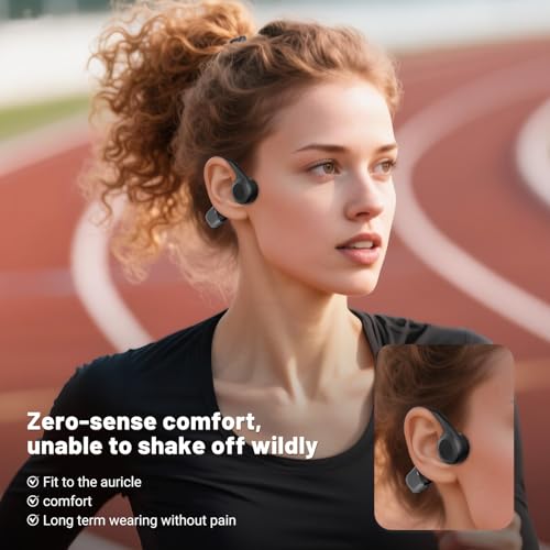 Bone Conduction Headphones, Bluetooth 6.0 Open-Ear Ergonomic Wireless Sports Headphones, IPX5 Waterproof Sweatproof, 10H Playtime for Running, Gym, Training, Fitness