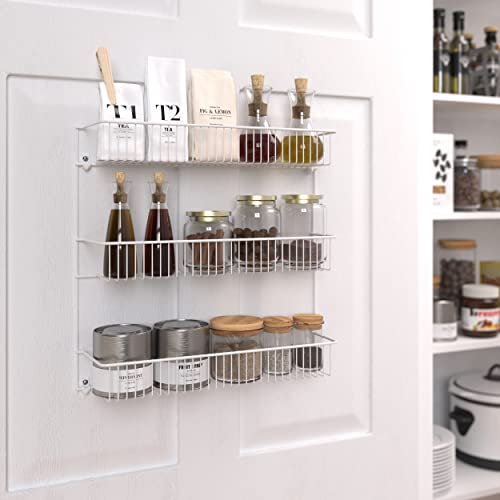 ClosetMaid 3-Tier Hanging Wall Mounted Metal Rack for Spices, Shelf Storage, Pantry Organization, Laundry, Kitchen, Bathroom, White, 8022