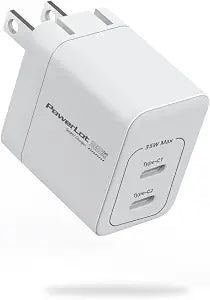 PowerLot USB C Charger, GaN III 35W Dual USB C Wall Charger, PPS Super Fast Charging Block with Foldable Plug for iPhone 15 14 13 12 11, Samsung S23 S22 S21, Pixel 7 6 Pro, MacBook Air, iPad, iWatch