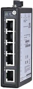 InHand Networks ISE2005D 5-Port Fast Ethernet Industrial Switch, 10/100Mbps Unmanaged Hardened Network Hub, DIN-Rail Mount, -40°F to 167°F, UL/FCC Certified (Terminal Block Included)