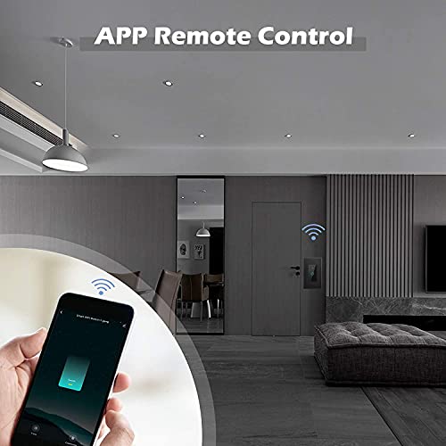 Lesim Smart Switch 2.4GHz WiFi Light Switch 2Pack Compatible with Alexa and Google Home, Single Pole, Needs Neutral Wire (Black), B602-2Gang