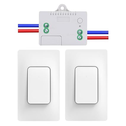 Self Powered Wireless Light Switch Kit Remote Light Switches Wireless No Wiring No Battery Kinetic Light Switch Wireless Radio Wall Switches for Home Lighting
