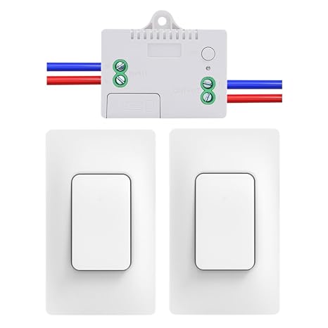 Self Powered Wireless Light Switch Kit Remote Light Switches Wireless No Wiring No Battery Kinetic Light Switch Wireless Radio Wall Switches for Home Lighting