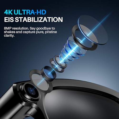 AI Smart Glasses with Camera & 8MP 4K Vide,Bluetooth Call,Voice Assistant