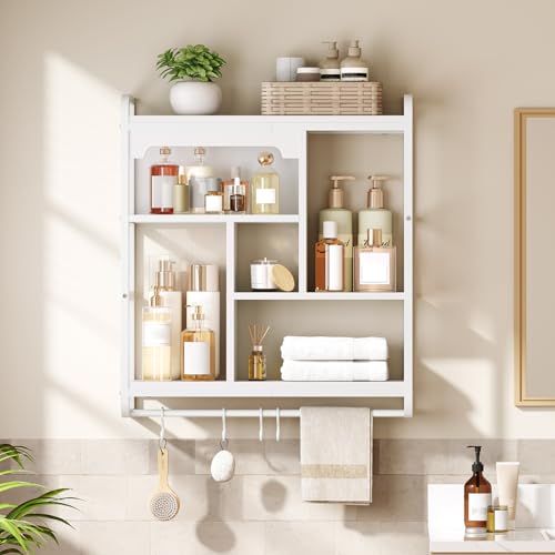 HOOBRO Gaming Floating Shelves for Wall, 26.4" LED wall Shelf Display Rack