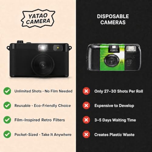Yatao Retro Screen Free Digital Camera, Film-Style Filters for Photography - Image 5