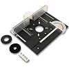 Elestoria Aluminum Router Table Insert Plate | Router Flip Plate for Woodworking Benches | Miter Gauge Guide, Sliding Fence Brackets, Tenon Ruler | Customizable Fit | Black